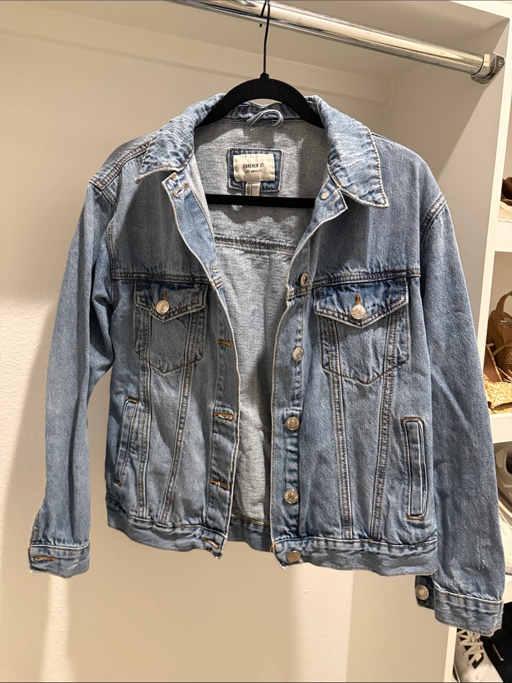 Forever 21 Light Wash Denim Trucker Jacket